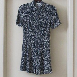 NWT Women's Reformation Johanne Reina Dress Black & White Flower Mini Dress